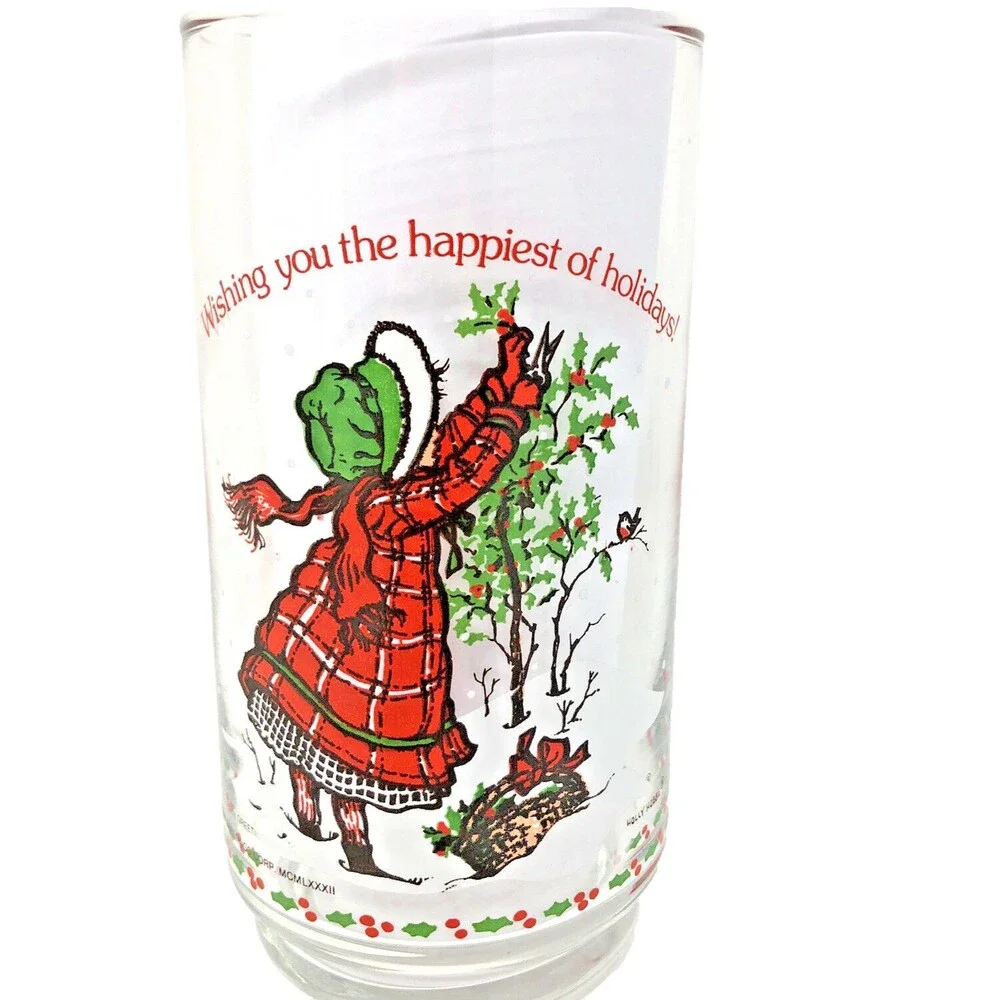 VTG Christmas Holly Hobbie Limited Edtion Coke Tumblers American Greetings Set 4